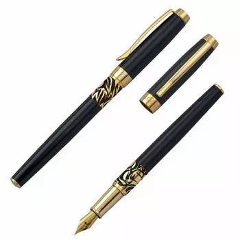 Перьевая ручка IWI Extra Fine Safari Lion металлик лак IWI-9S530FP-00G (черный)