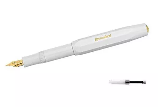 Перьевая ручка Kaweco Classic Sport с мини-конвертером Medium (официально импортированным), перо, CSFP-WH, белая, белый