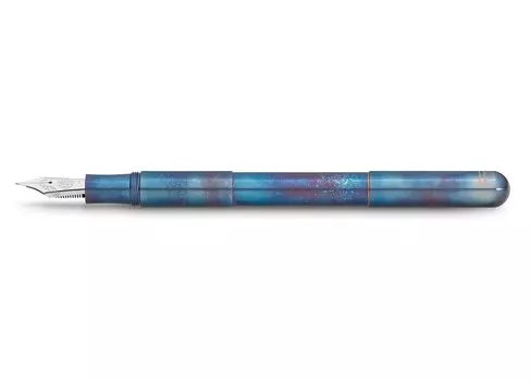 Перьевая ручка Kaweco SUPRA Fire Blue из нержавеющей стали I Специальная перьевая ручка для чернильного картриджа в ретро-металлической коробке I Перьевая ручка Inch I BB 6.5 Nib