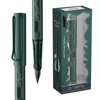 Перьевая ручка LAMY Harry Potter Slytherin Special Edition с гравировкой дома, размер EF, стальное перо, легкий алюминиевый корпус, в комплекте LAMY T 10 синего цвета