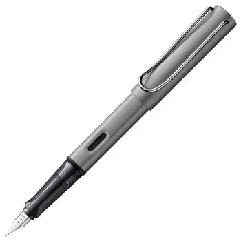 Перьевая ручка LAMY из графита с эргономичной рукояткой и черным стальным пером размера M, легкий алюминиевый корпус, в комплект входит синий картридж LAMY T 10, AL-star — для левшей