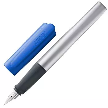 Перьевая ручка LAMY Nexx с синей рукояткой и полированным стальным пером, размер A, треугольный алюминиевый корпус LAMY T 10 синяя с чернильным картриджем - противоскользящая - - -