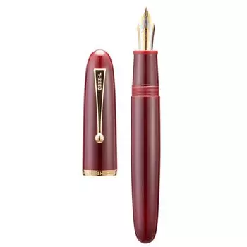 Перьевая ручка Lanxivi Jinhao 9019 серии Dadao, винно-красная, акриловая, золотая отделка, тонкое перо с большим конвертером для каллиграфического письма #8