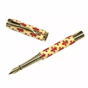 Перьевая ручка Luminio Итальянская бумага Western Style Черный картридж-конвертер Двойное назначение Эмблема (Люминио) (Лилия красная)