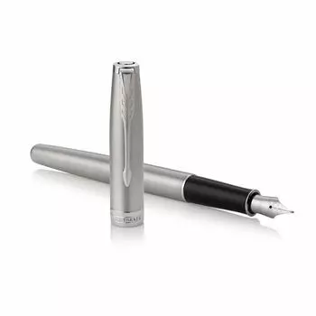 Перьевая ручка PARKER F Fine Point Sonnet из нержавеющей стали CT 1950869AS, стандартный импорт, 146 мм x 9 мм, двойного назначения, прибл.
