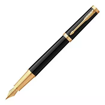 Перьевая ручка PARKER Ingenuity Black GT Fine Point в подарочной коробке, подлинный импортный продукт 2182599