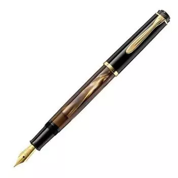 Перьевая ручка Pelikan F Fine Point Marble Brown Classic M200 Inhalation Type Regular Imported Product