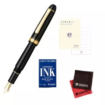 Перьевая ручка Platinum Pen Pen Century Black in Black Extra Fine EF Ink Cartridge Set of 4 #3776 PNB-15000#1 &