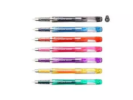 Перьевая ручка Platinum Preppy Fountain Pen Fine Point F 7 цветов 7 предметов в наборе (03) PSQ-300