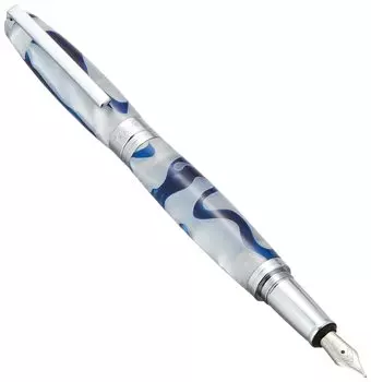 Перьевая ручка Receif Pearl Soyuz с тонким кончиком, синяя/белая