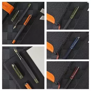 Перьевая ручка с текстурой для каллиграфии, высококачественная бизнес-перьевая ручка, подарок на день рождения оранжевый
