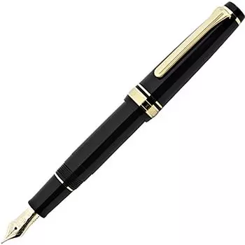 Перьевая ручка Sailor Professional Gear Slim Mini Gold Black GT 14K Fine Point F двойного назначения 11-1303-220