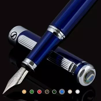 Перьевая ручка Scriveiner Finest Premium, привлекательная красота с хромированной фурнитурой, перо Schmidt, идеально подходит для мужчин и женщин, для профессионального рабочего места руководителя