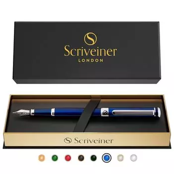 Перьевая ручка Scriveiner Finest Premium, привлекательная красота с хромированной фурнитурой, перо Schmidt, идеально подходит для мужчин и женщин, для профессионального рабочего места руководителя