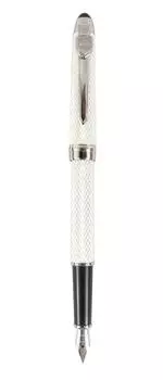 Перьевая ручка Sipliv Embossed Sliver 163 Advanced, белая, с зажимом,