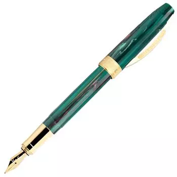 Перьевая ручка Visconti Van Gogh Vincent Novel Reader с фиолетовым и желтым узором на зеленой основе GT Medium Point M Двойного назначения