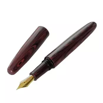 Перьевая ручка WANCHER Dream DREAM PEN Makoto Ebonite Marble Red Marble Red Cigar Shape Fountain Extra Fine [Ручка Wancher] (EF (Позолоченный))