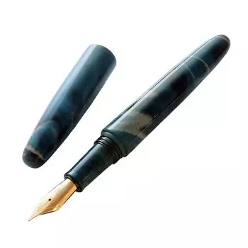 Перьевая ручка WANCHER Dream Pen Makoto Ebonite Marble Green DREAM PEN мраморно-зеленый WANCHER Extra Fine (EF (Позолоченный)) зелёный