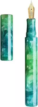 Перьевая ручка WANCHER Перьевая ручка Kaleido зеленая Shisui KALEIDO 12 квадратных колонн Art Collection Перьевая ручка среднего размера [Ручка Wancher] (M (Позолоченный))