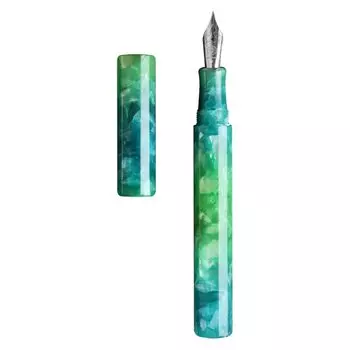 Перьевая ручка WANCHER Перьевая ручка Kaleido зеленая Shisui KALEIDO 12 Square Column Art Collection Перьевая ручка [Wancher Pen] (F Хорошо)