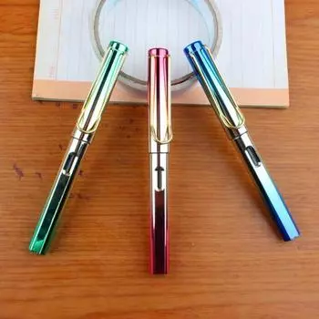 Перьевая ручка Зеркальная поверхность Не легко обесцветить Тонкое перо Противоскользящее гальваническое покрытие Гладкое письмо Деловое письмо Ручка для каллиграфии Школьные принадлежности Long синий