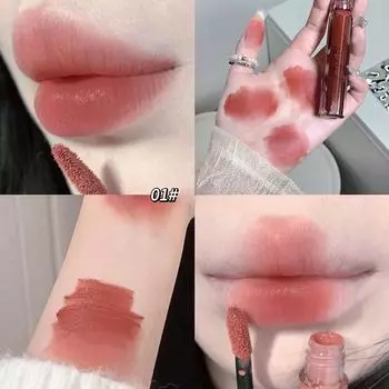 Перьевой туман, бархатная глазурь для губ, матовая матовая помада, отбеливающая и красочная помада для женщин