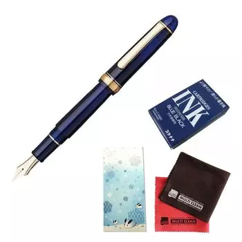 Перьевые ручки Platinum Century Chartres Blue Fine Point F, набор с чернильным картриджем #3776 PNB-15000#51, 4 предмета