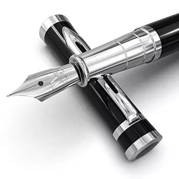 Перьевые ручки Premium Premium Black Premium [Erudite Black CHROME] 6 перьевых ручек с чернилами