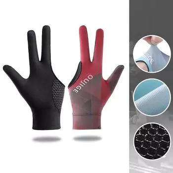 Перчатка для бильярда, левая/правая, три пальца, перчатка для бильярда, нескользящие наклейки, эластичность, перчатки для тренировок по бильярду, аксессуары