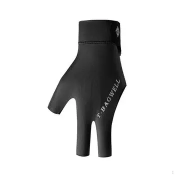 Перчатка для бильярда с тремя пальцами для левой руки для игроков в пул и снукер для тренировок Black