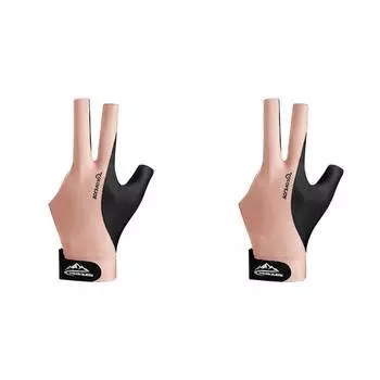 Перчатка для снукера с тремя пальцами, нескользящая, для левой руки, для мужчин и женщин(розовый)