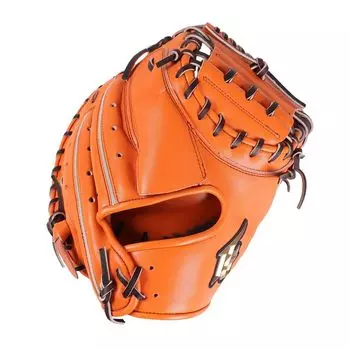 Перчатка для софтбола Kigoku SR оранжевая x D коричневая для питчера-кэтчера LH HI-GOLD OKG-310M для правой руки