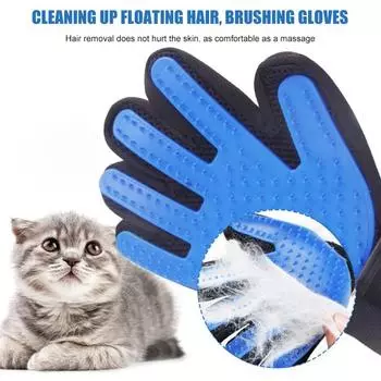 Перчатка для удаления шерсти домашних животных, нежная щетка для ухода за кошками, массажная щетка для домашних животных, купание с длинным или коротким мехом, чистка собак