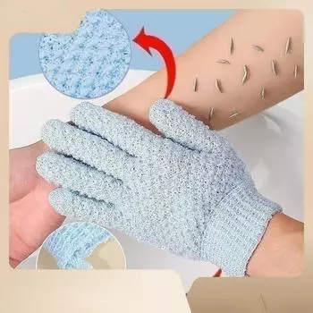 Перчатка для ванны, отшелушивающая варежка для ванны, перчатки для душа, щетка для тела, полотенце для пальцев, губка для массажа тела, дезактивирующее банное полотенце синий