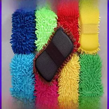 Перчатка-губка для мытья автомобиля из шенилла в форме 8 23cm*13cm*5.5cm красный