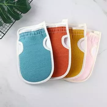 Перчатка Отшелушивающая Растирание Рук Грязевая Ванна Цветы Губка Люфа Сетка Очищающая Растирание Спины Скребок Для Спины 3 В 1 Шарик Для Душа Для Ванны Губка Люфа синий