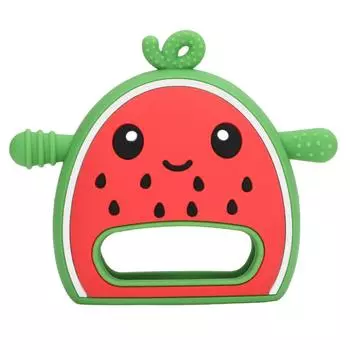 Перчатка-прорезыватель с арбузным фруктом, успокаивающая, мультяшная, для сенсорного развития, жевательная перчатка-прорезыватель