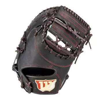 Перчатка Wilson Baseball для профессионального персонала Hardball, сделанная в Японии для игрока первой базы WBW102361, черная (Перчатка) (Профессиональный персонал)
