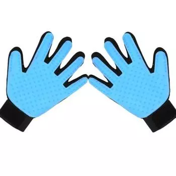 Перчатки Ariko для ухода за кошками и собаками, обе руки 16 х 23 см, синие, 1 шт., Корейский шампунь для домашних животных