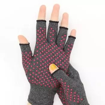 Перчатки без пальцев для поддержки запястья, компрессионные перчатки для защиты от артрита с половиной пальцев для улицы L