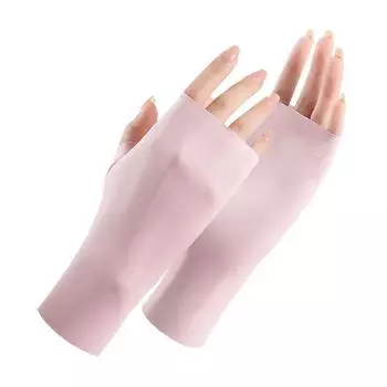 Перчатки без пальцев летние солнцезащитные перчатки Ice Glove Silk разноцветные тонкие защитные дышащие Cool Co H6R6 black-one size