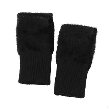 Перчатки без пальцев, модные, стильные, с половиной пальцев, для езды на велосипеде, вождения на открытом воздухе чёрный