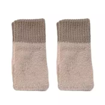 Перчатки без пальцев Женские Длинные Митенки Флисовая подкладка Сенсорные Вязаные Перчатки Термальные Мягкие Эластичные Нарукавники для Зимы Работы Печати