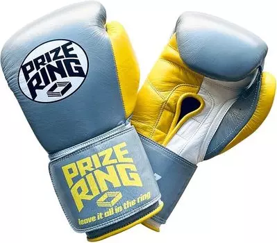Перчатки боксерские PRIZE RING «Professional SS» серо-желтые (16oz) жёлтый
