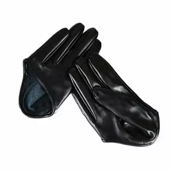 Перчатки Cross Leather Half Length Косплей Аксессуар Маскарадный Костюм (черный) чёрный