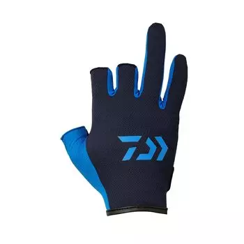 Перчатки DAIWA Sweat Absorbent Quick Drying Stretch 3 Cut Navy Blue L DG-6422