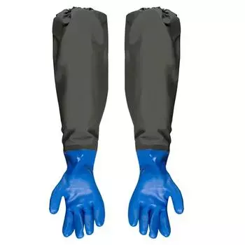 Перчатки для аквариума, резиновые перчатки для чистки, водонепроницаемые, для работы с водой, латексные рукава, удлиненные, с термопокрытием, для тяжелых условий эксплуатации в пруду 70x26cm
