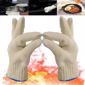 Перчатки для барбекю и огня, толстые, устойчивые к высоким температурам, 360 градусов, супер-тепло, предотвращающее ожоги, термостойкие перчатки для духовки, кухни
