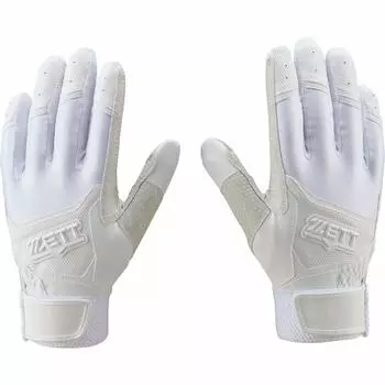 Перчатки для бейсбола ZETT для обеих рук, совместимые с правилами школьного бейсбола, силиконовая обработка ладони, белые, размер M, BG519HS (1100) белый