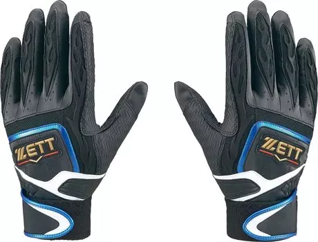 Перчатки для бейсбола ZETT General Batting Prostatus, черные и синие, размер S, BG418A, двуручные (1923 год)